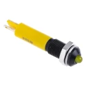 RS PRO Yellow Panel Mount LED Indicator 24V DC 20mA Solder Tab Prominent Bezel 6mm Hole 210-349
