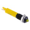 RS PRO Yellow Panel Mount LED Indicator 24V DC 20mA Solder Tab Prominent Bezel 6mm Hole 210-349
