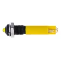 RS PRO Yellow Panel Mount LED Indicator 24V DC 20mA Solder Tab Prominent Bezel 6mm Hole 210-349