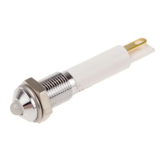 RS PRO Red LED Panel Mount Indicator, 12V DC, 20mA, Solder Tab, Prominent Silver Bezel 210-406