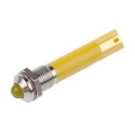 RS PRO Yellow Panel Mount LED Indicator, 12V AC, 20mA, Solder Tab, Prominent Bezel, 8mm Hole, Model 210-557