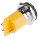 RS PRO Yellow Panel Mount LED Indicator, 230V AC, 3mA, Prominent Bezel, 22mm, Model 210-743