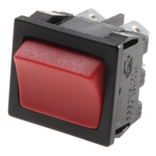 Arcolectric (Bulgin) Ltd DPST On-Off Rocker Switch Panel, Red Actuator, Aluminium Housing, 10A 250V AC H8650VBAAL