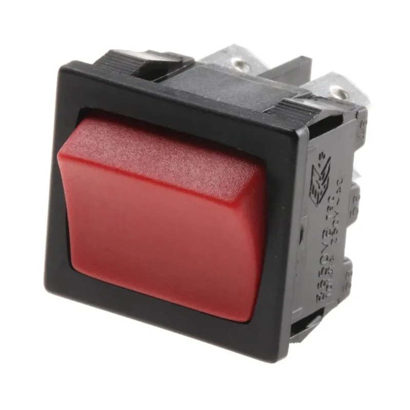Arcolectric (Bulgin) Ltd DPST On-Off Rocker Switch Panel, Red Actuator, Aluminium Housing, 10A 250V AC H8650VBAAL