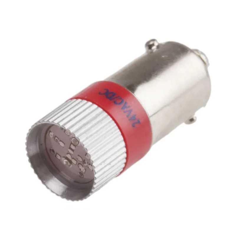 RS PRO Red Indicator Lamp Multichip 24V AC/DC BA9 Base 10mm Diameter 209-276