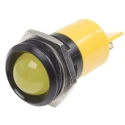 RS PRO Yellow Panel Mount Indicator, 24 V AC/DC, 20mA, IP67, Solder Tab, Prominent Bezel 211-443