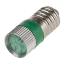 RS PRO Green Indicator Lamp, Multichip, E10 Base, 24V DC, 10mm Diameter, 209-923