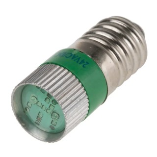 RS PRO Green Indicator Lamp, Multichip, E10 Base, 24V DC, 10mm Diameter, 209-923