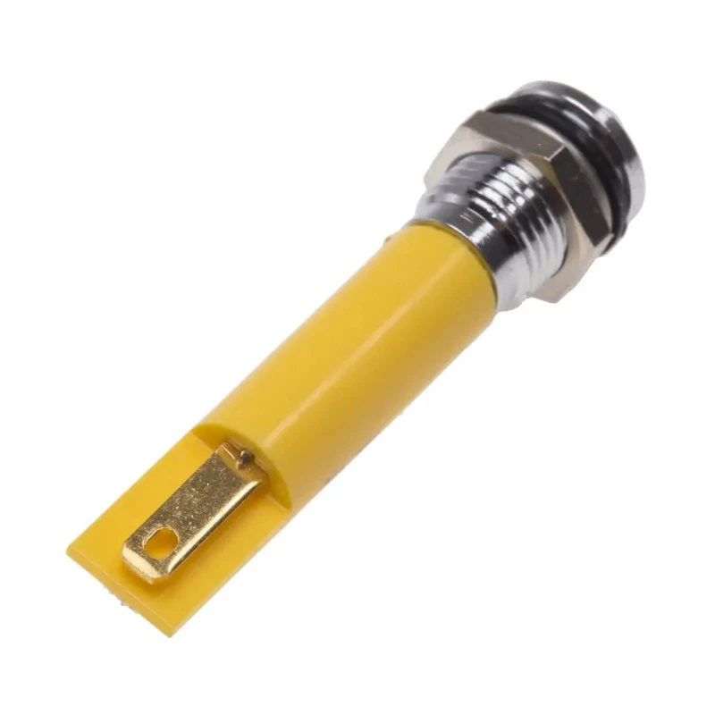 RS PRO Yellow Panel Mount LED Indicator 24V AC/DC, 20mA, Solder Tab, IP67, Prominent 211-538