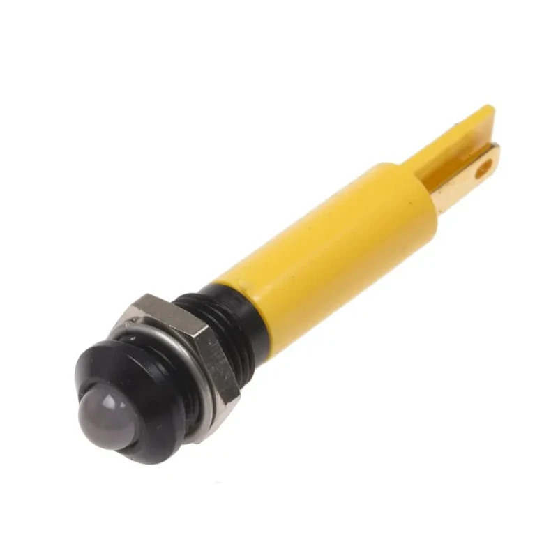 RS PRO Yellow Panel Mount Indicator 24V AC/DC, 20mA, IP67, Solder Tab, Prominent Bezel 211-566