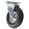 RS PRO Swivel Castor 75 kg Capacity 200 mm Wheel Rubber Pressed Steel Frame 211-711
