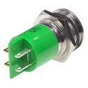 RS PRO Green Panel Mount Indicator 12V Solder Tab Prominent Bezel 51.5mm Chrome IP67 211-689