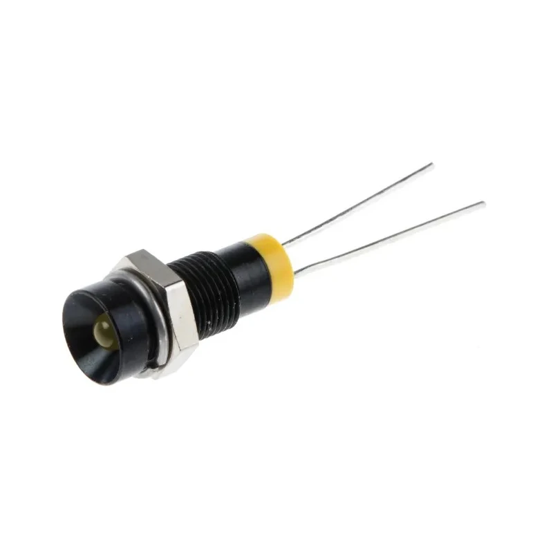 RS PRO Yellow Panel Mount Indicator, 2V DC, 20mA, Lead Termination, Recessed Bezel, 6mm Mount Hole 211-926