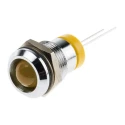RS PRO Yellow Panel Mount LED Indicator 2V DC 20mA Prominent Chrome Bezel 12mm Mount Hole 211-960