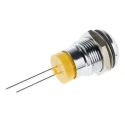 RS PRO Yellow Panel Mount LED Indicator 2V DC 20mA Prominent Chrome Bezel 12mm Mount Hole 211-960