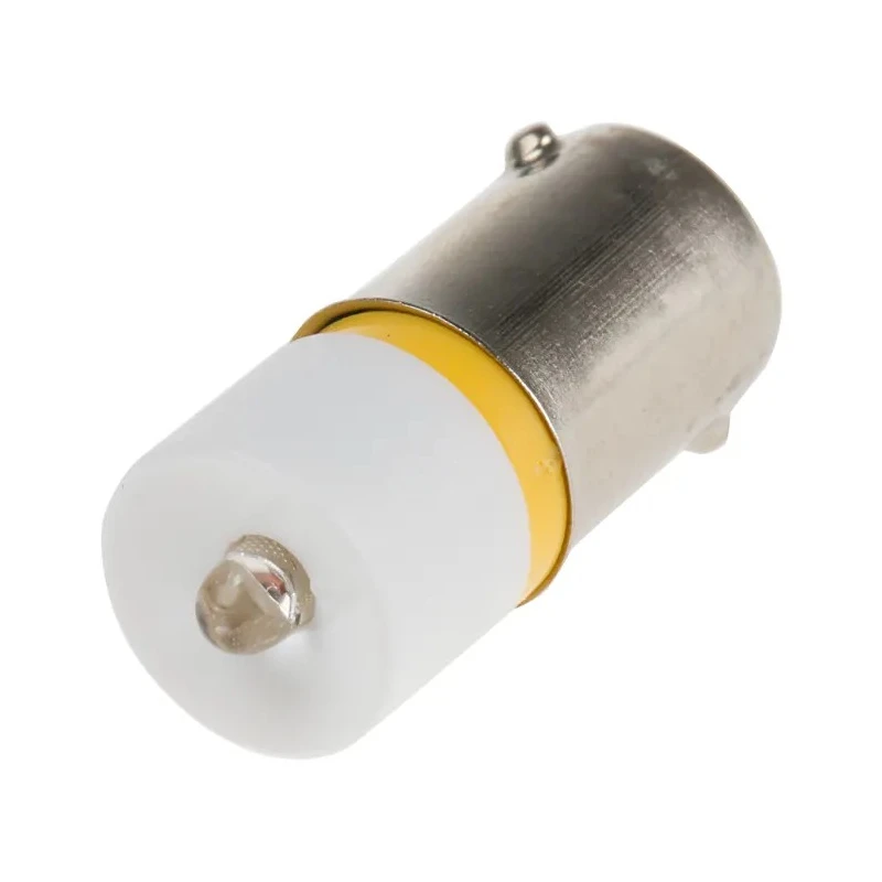 RS PRO Yellow Indicator Lamp Single Chip, BA9 Base, 28V DC, 10 mm Diameter 210-608