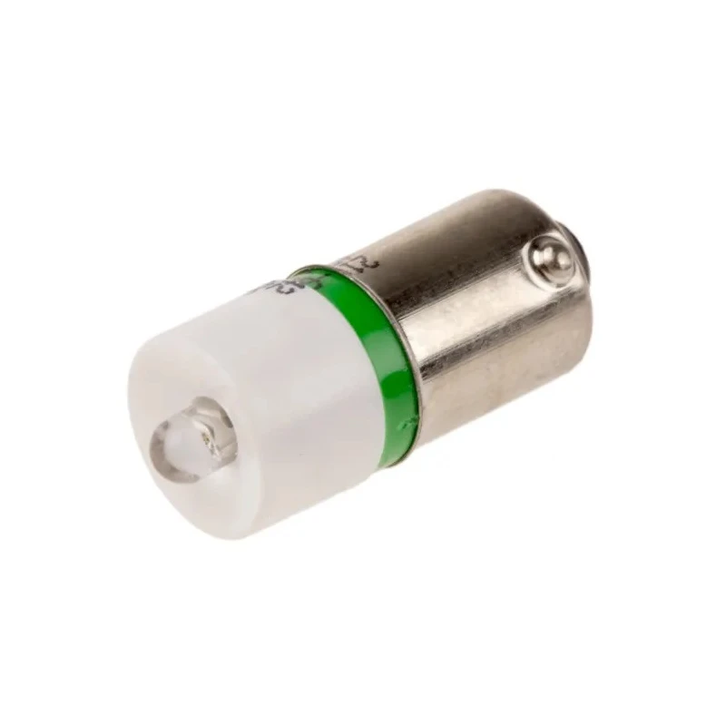 RS PRO Green Indicator Lamp Single Chip, 48 V AC/DC, BA9 Base, 10 mm Diameter, 24 mm Length, 525 nm, 100000h Life 210-642