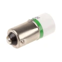 RS PRO Green Indicator Lamp Single Chip, 48 V AC/DC, BA9 Base, 10 mm Diameter, 24 mm Length, 525 nm, 100000h Life 210-642