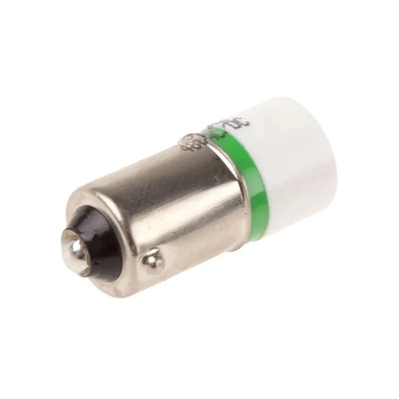 RS PRO Green Indicator Lamp Single Chip, 48 V AC/DC, BA9 Base, 10 mm Diameter, 24 mm Length, 525 nm, 100000h Life 210-642