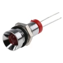 RS PRO Red Panel Mount LED Indicator 2V DC IP67 Recessed Silver Bezel 8mm Hole 32mm Length IP67
