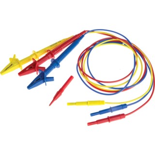 RS PRO Fused Test Lead, CAT III, 600V, Crocodile Clip, 1m, 3 Phase, GS38 212-988