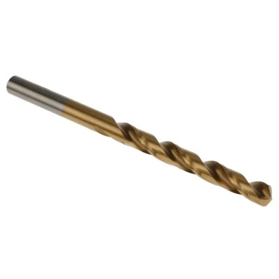 RS PRO HSS Jobber Drill Bit, Tin Coated, 5.2mm Diameter, 86mm Overall Length, Cylindrical Shank, Pack of 10, Model 213-180