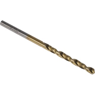 RS PRO Titanium Nitride Coated HSS Jobber Drill Bit 3mm × 61mm, Cylindrical Shank, Set of 10, 213-411