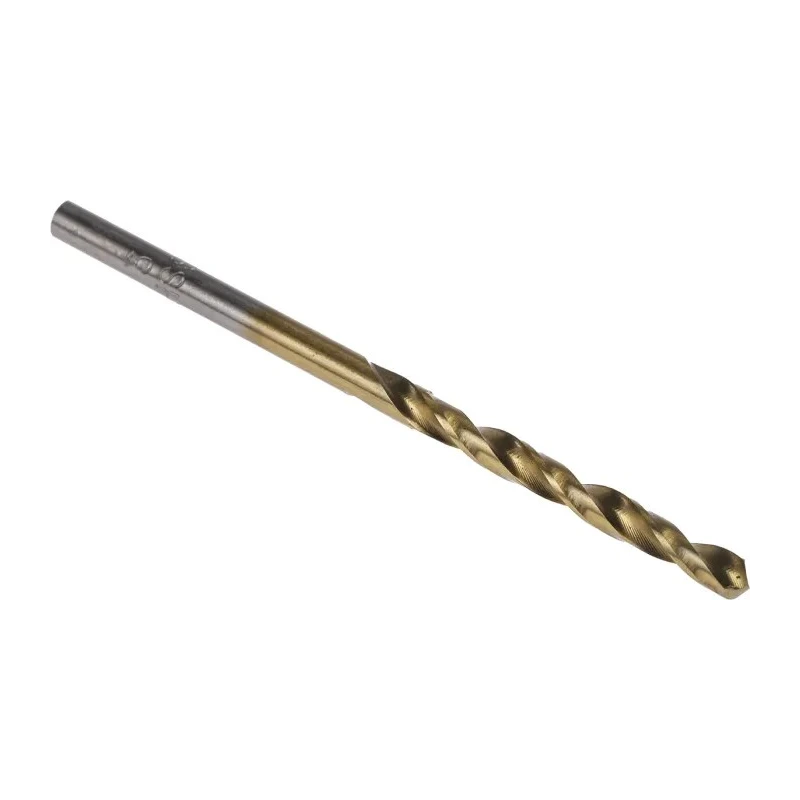 RS PRO Titanium Nitride Coated HSS Jobber Drill Bit 3mm × 61mm, Cylindrical Shank, Set of 10, 213-411