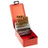 RS PRO 25-Piece Titanium Nitride Twist Drill Bit Set for Metal, 1 mm to 13 mm Range, HSS, 213-512