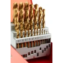 RS PRO 25-Piece Titanium Nitride Twist Drill Bit Set for Metal, 1 mm to 13 mm Range, HSS, 213-512