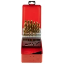 RS PRO 25-Piece Titanium Nitride Twist Drill Bit Set for Metal, 1 mm to 13 mm Range, HSS, 213-512