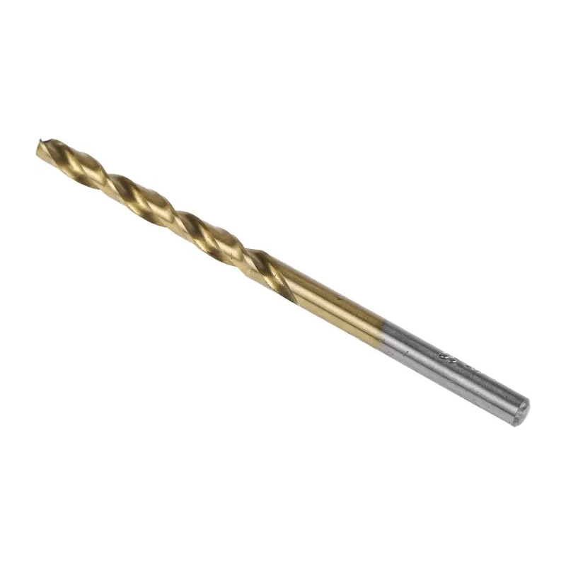 RS PRO HSS Jobber Drill Bit 3.6mm, 70mm Length, Helical, 4 Flute, TiN Coated, Pack of 10, Cylindrical Shank 213-720