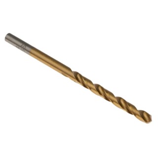 RS PRO HSS Jobber Drill Bit Set, Titanium Nitride Coated, 75mm Overall Length, 4mm Shank, 4 Flutes, Helical, Box of 213-821