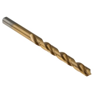 RS PRO HSS Jobber Drill Bit, 125mm Overall Length, 9mm Diameter, Titanium Nitride Coated, Cylindrical Shank, Box of 214-048