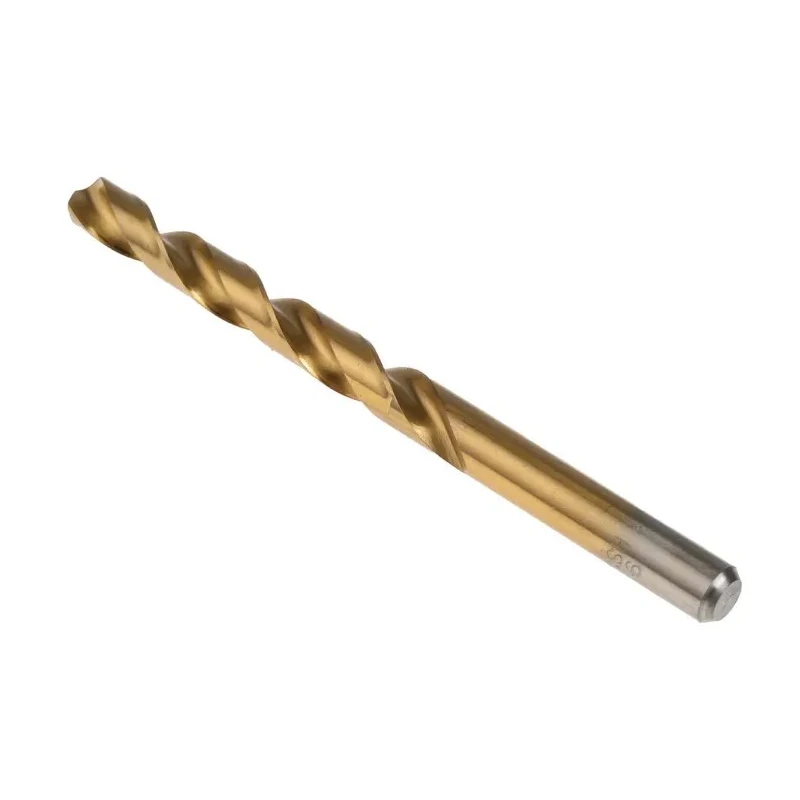 RS PRO HSS Jobber Drill Bit, 125mm Overall Length, 9mm Diameter, Titanium Nitride Coated, Cylindrical Shank, Box of 214-048