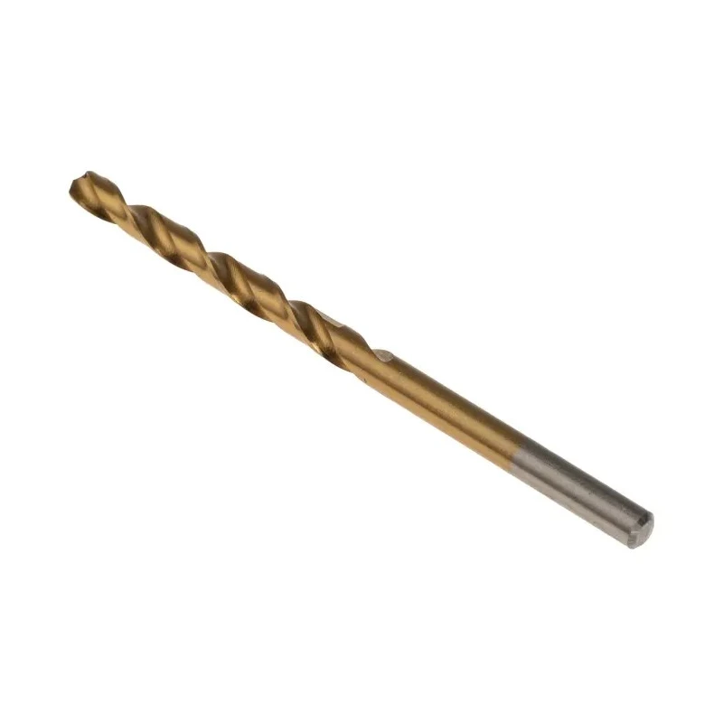 RS PRO HSS Jobber Drill Bit Set, Titanium Nitride Coated, 75mm Overall Length, 4mm Shank, 4 Flutes, Helical, Box of 213-821