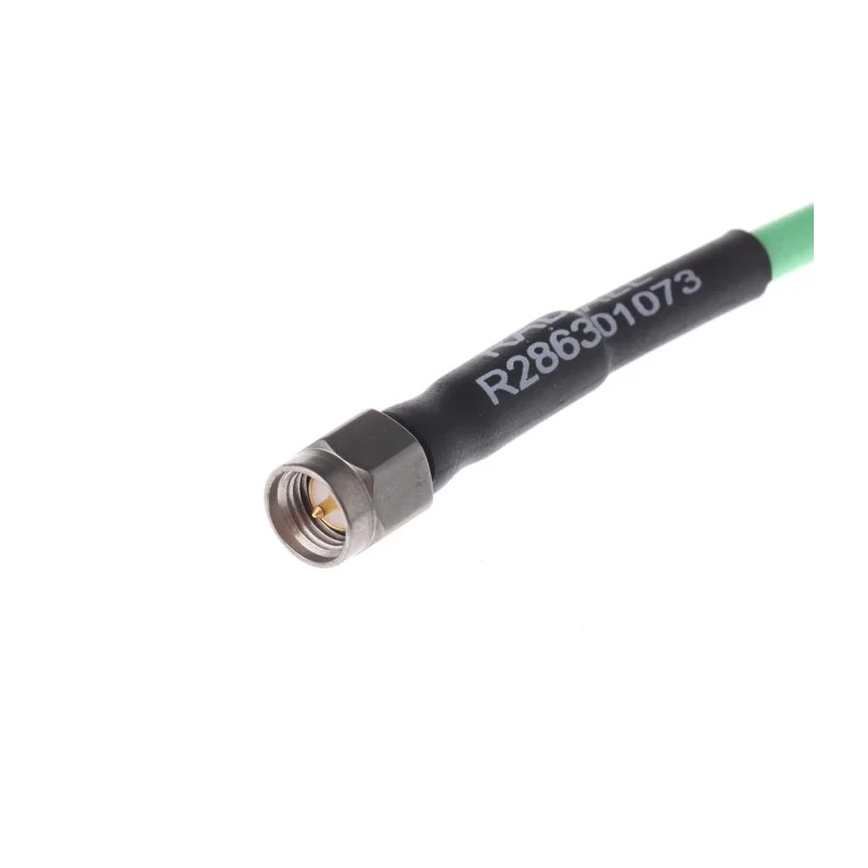 Radiall Cable Assembly Series Coaxial Cable Male SMA to Male SMA, 1 m, 50 Ω, Green Jacket R286301073