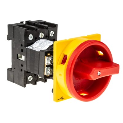 Eaton 3-Pole Rear Panel Isolator Switch, IP65 Protection, 23A, 13kW, Red Rotary Handle 