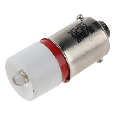 RS PRO Red Indicator Lamp Single Chip, 28V DC, BA9 Base, 10 mm Diameter 212-503
