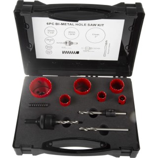 RS PRO Bi-Metal Drill Bit Set, 51 mm Diameter, 9 Pieces, Arbor Included, Model 216-016
