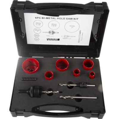 RS PRO Bi-Metal Drill Bit Set, 51 mm Diameter, 9 Pieces, Arbor Included, Model 216-016
