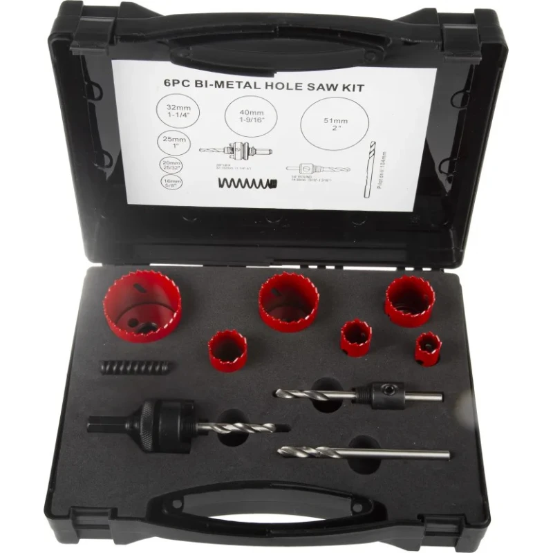 RS PRO Bi-Metal Drill Bit Set, 51 mm Diameter, 9 Pieces, Arbor Included, Model 216-016