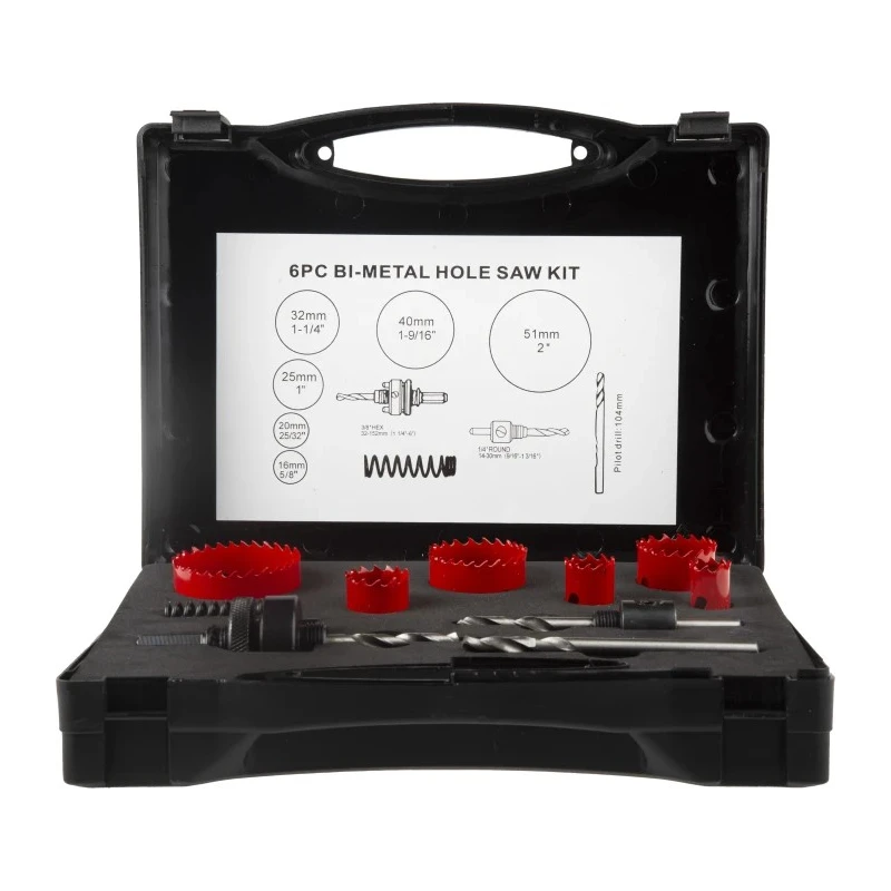 RS PRO Bi-Metal Drill Bit Set, 51 mm Diameter, 9 Pieces, Arbor Included, Model 216-016
