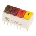 ERG Slide Rotary Coded DIP Switch Through Hole, Slide Actuator, Mount Type Through Hole, 5A @ 100Vac SDC 04 014 STD
