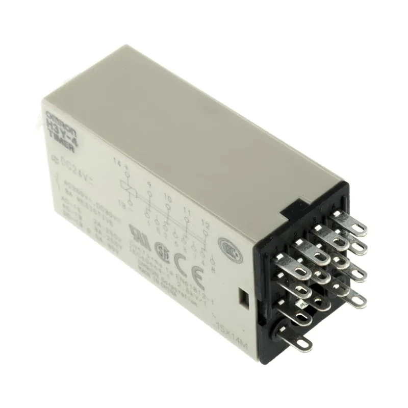 Omron DIN Rail Timer Relay, 4-Contact, 24V AC/DC, 0.1–3 min Adjustable, 4PDT, Plug-In, IP40 H3Y-4 DC24 3M