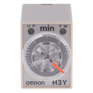 Omron Timer Relay DIN Rail Mount, 4-Contact, 125V DC, 200/230V AC, 0.1–3 min, 1-Function, 4PDT Switch H3Y-4 AC200-230 3M