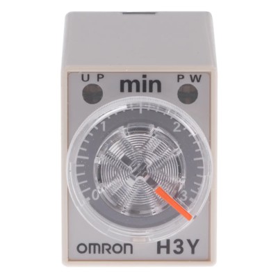 Omron Timer Relay DIN Rail Mount, 4-Contact, 125V DC, 200/230V AC, 0.1–3 min, 1-Function, 4PDT Switch H3Y-4 AC200-230 3M
