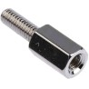 RS PRO M3 Hex Standoff, Male/Female, 8 mm Body, 8 mm Stud, Brass, Nickel Finish 221-134