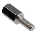 RS PRO M3 Hex Standoff, Male/Female, 8 mm Body, 8 mm Stud, Brass, Nickel Finish 221-134