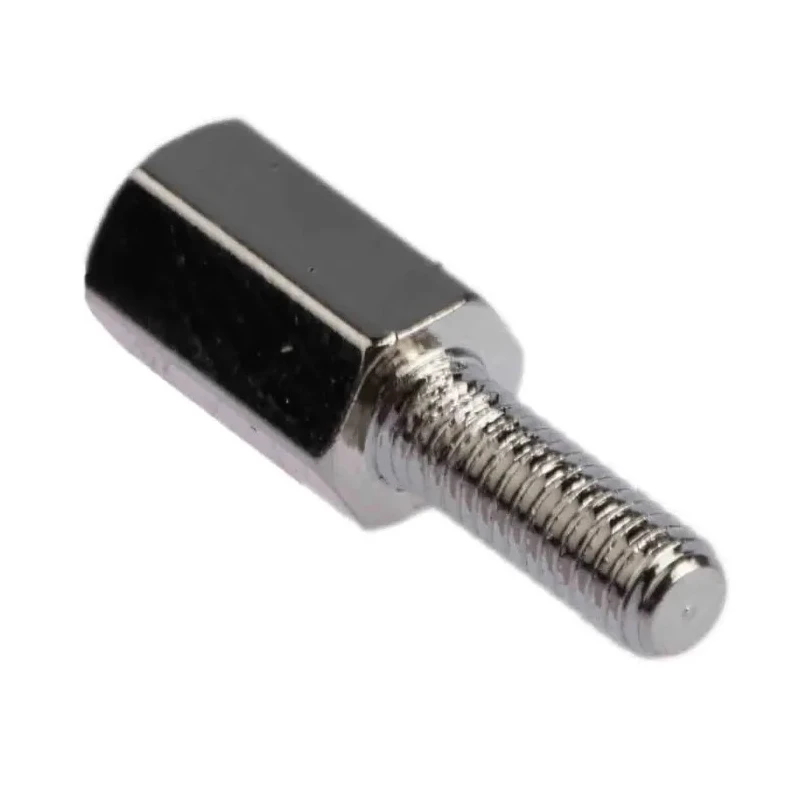 RS PRO M3 Hex Standoff, Male/Female, 8 mm Body, 8 mm Stud, Brass, Nickel Finish 221-134
